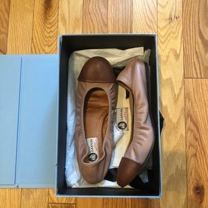 Lanvin flat shoes in brown and rose Color